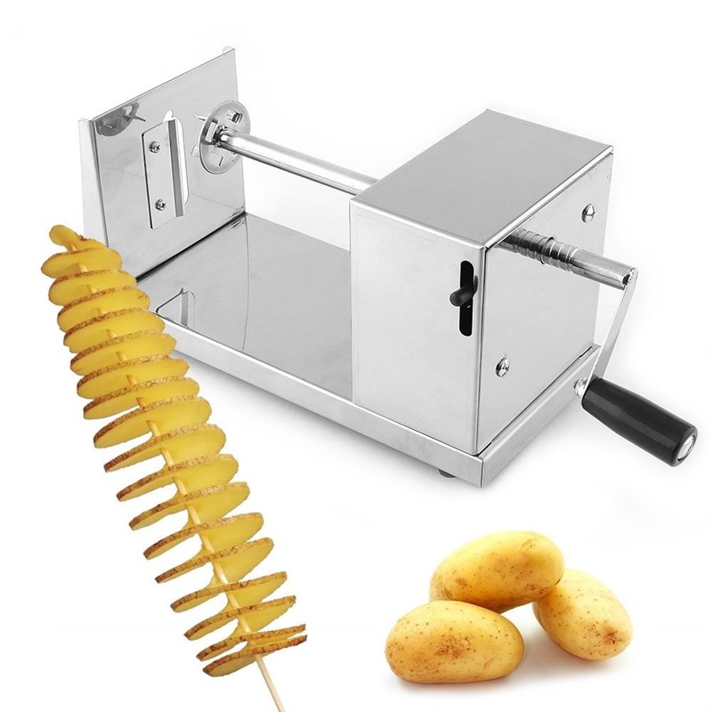 New Stainless Steel Manual Spiral Potato Chips Slicer Twiste