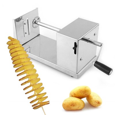 New Stainless Steel Manual Spiral Potato Chips Slicer Twiste