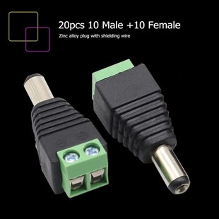 Male Connector 2.1x5.5mm Adapter 10pcs Power Female