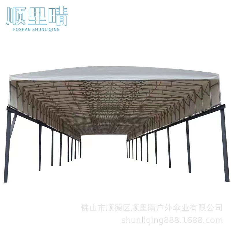 电动推拉雨棚大型仓库通道伸缩式帐篷夜市停车移动活动大排档帐篷
