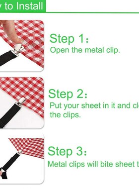 8pcs Three-head Clamp Elastic Cover Blanket Grippers Holder