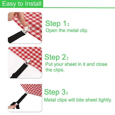 8pcs Three-head Clamp Elastic Cover Blanket Grippers Holder