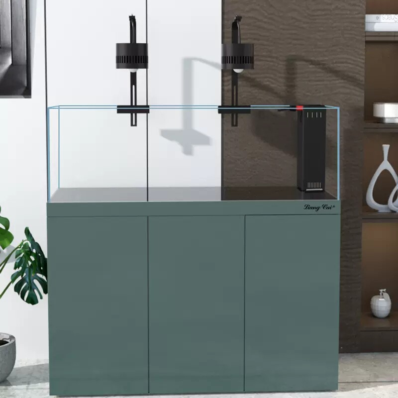 速发德彩水草缸水族箱底滤客厅造景超白玻璃溪流缸侧溢流生态鱼缸