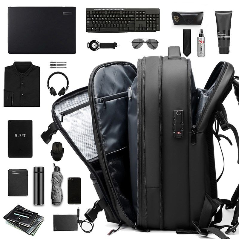 真空压缩旅行背包男款商务休闲大容量出差双肩包多功能17寸电脑包,箱包皮具/热销女包/男包,双肩背包,淘宝优惠券,粉丝福利购,淘宝优惠卷