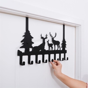 钩子门后挂钩无痕厨7房装饰晾衣架上的欧式粘在门上柜Z子屏风排钩