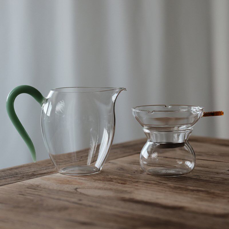 小土选物公杯茶漏套装公道杯玻璃加厚耐热分茶器过滤泡茶茶具