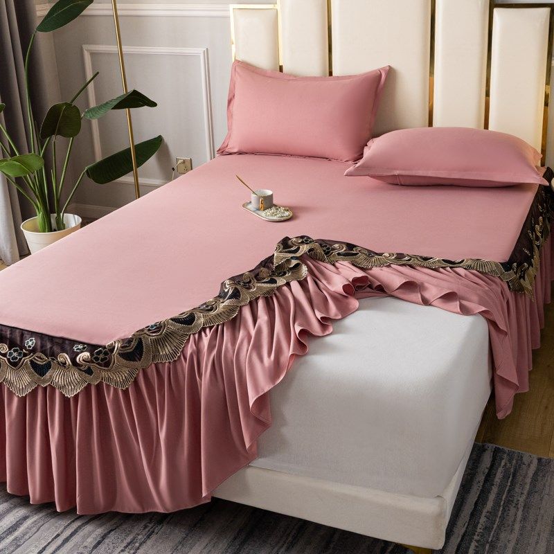 2023新款夏全棉床裙单件法式床裙罩单独纯M棉防滑床套床单三四件,床上用品,床裙,淘宝优惠券,粉丝福利购,淘宝优惠卷