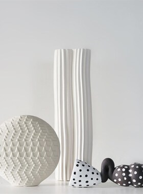 匠形风格素胚陶瓷花器民宿咖啡厅家居样板间软装异形陶瓷摆件