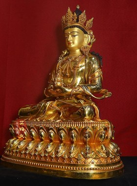 长寿佛佛像纯铜工艺7寸10寸15寸家居摆件长寿三尊藏传密宗供奉