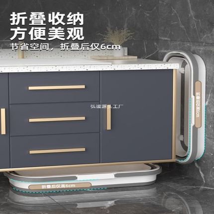可折叠洗拖把桶长方形平板拖布桶加厚拖地桶带轮子塑料提桶水桶