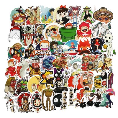 50PCS Miyazaki Hayao Anime Kawaii Totoro Stickers Moving Ca