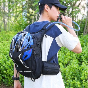 户外运动背包男女自行车骑行水袋双肩包轻便防水透气徒步登山小包