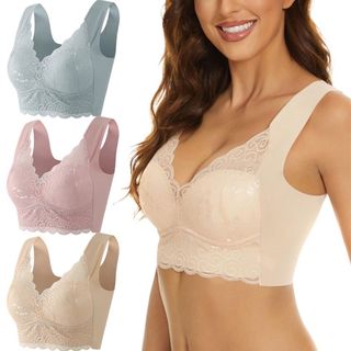 推荐Women Comfort Lace Bras Ladies Removable Padded Sleep Br