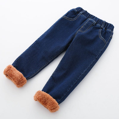 推荐2021 Little boys warm winter jeans Kids new casual good