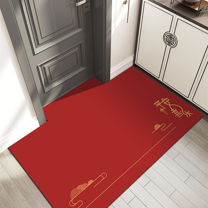 中式红色地垫入户门垫门口进门地垫pvc可擦洗剪裁2022新款脚垫子,居家布艺,入户地垫,淘宝优惠券,粉丝福利购,淘宝优惠卷