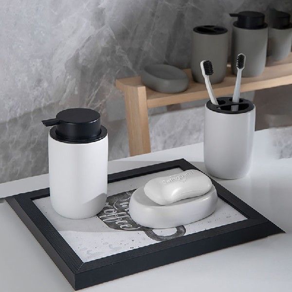 速发Bathroom Accessories Set Soap Lotion Dispenser Ceramic