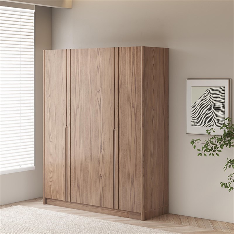 四门纯实木衣柜主卧室家用原木北欧轻奢全实木大衣柜现代简约中式