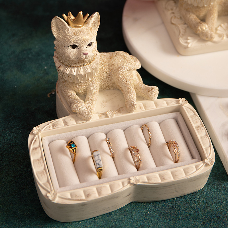 首饰展示架猫咪造型戒指盘项链架耳环收纳绒布板饰品陈列拍摄道具