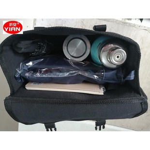 黑色帆布多功能摩托车单侧挂包电动车自行车侧边包驮包后座工具包