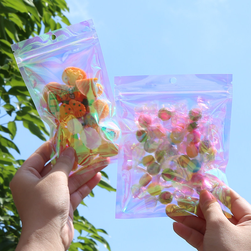 镭射拉炼封口袋卡套饰品透明包装袋E子防尘收纳大号贴纸分装包装