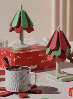 圣诞隔热垫餐桌垫硅胶防烫垫锅垫子耐高温家用高级感餐垫杯垫碗垫