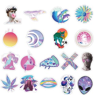50PCS Vaporwave Art Style Sticker For Laptop Computer Skate