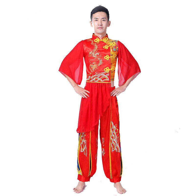 打鼓服演出服男女成人新款现w代舞蹈服装中国风秧歌服腰鼓队水鼓