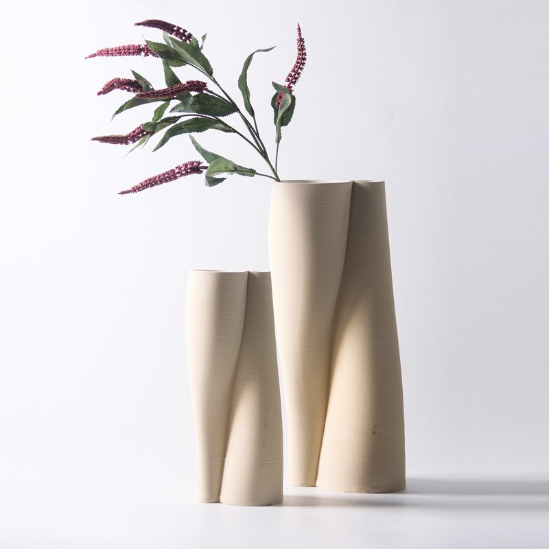 degn miniralist fumnishinrs 3DD twisted Ceramic Vase de