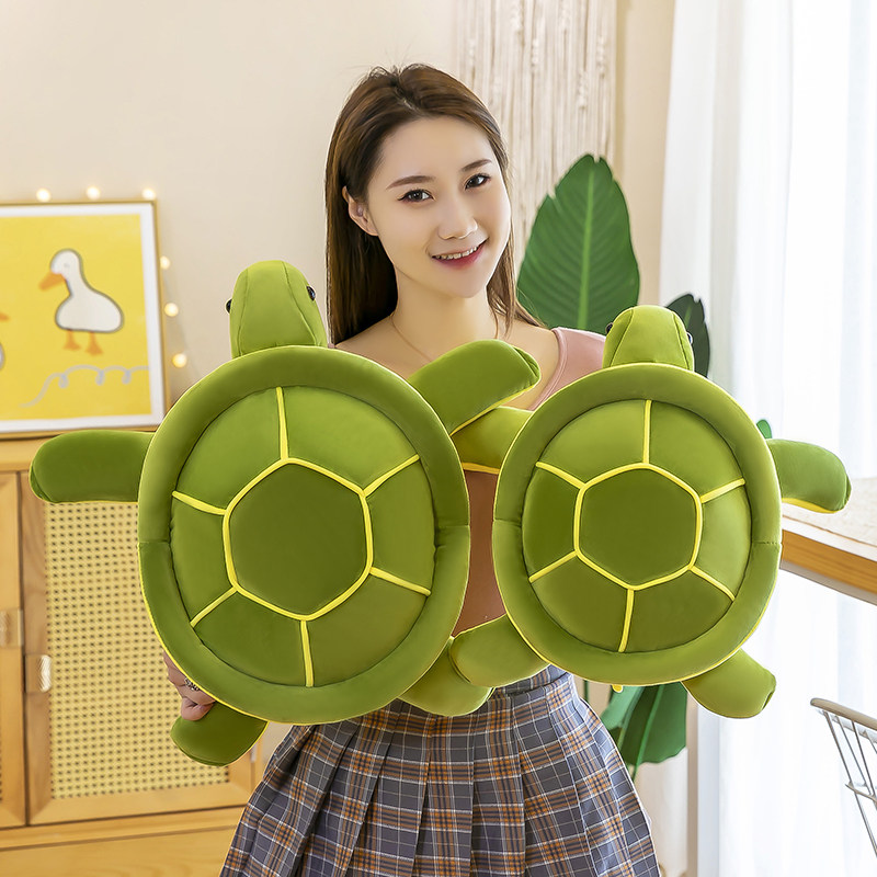 新品绿色小乌龟毛绒玩具王八壳海龟布娃娃女生抱枕安抚儿童生日礼