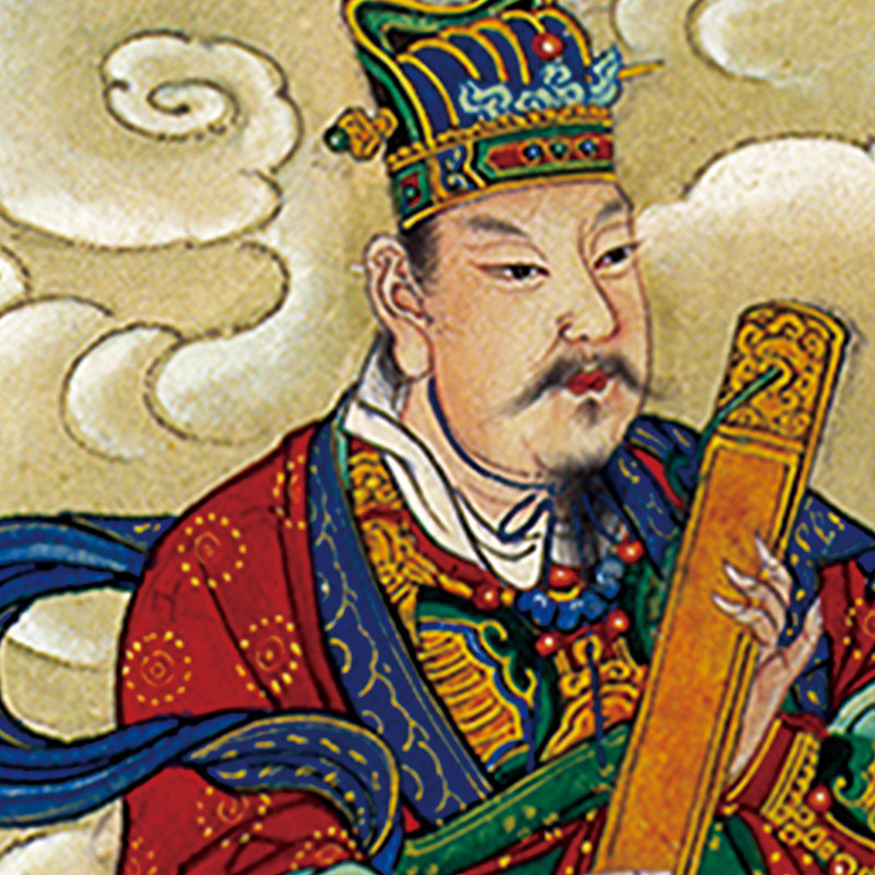 人物挂画唐e葛周三大将军画像卷轴画水陆画三元统御绢布丝绸画挂