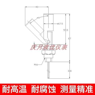 304/316侧装鸭嘴式浮球开关水位控制器浮球液位开关霍斯曼接头4分