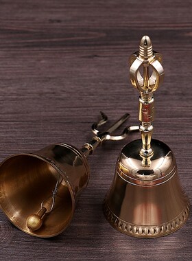 现货手铃铛手摇铃道士三叉铃v清脆三清铃法器金刚铃四方头摆件铜