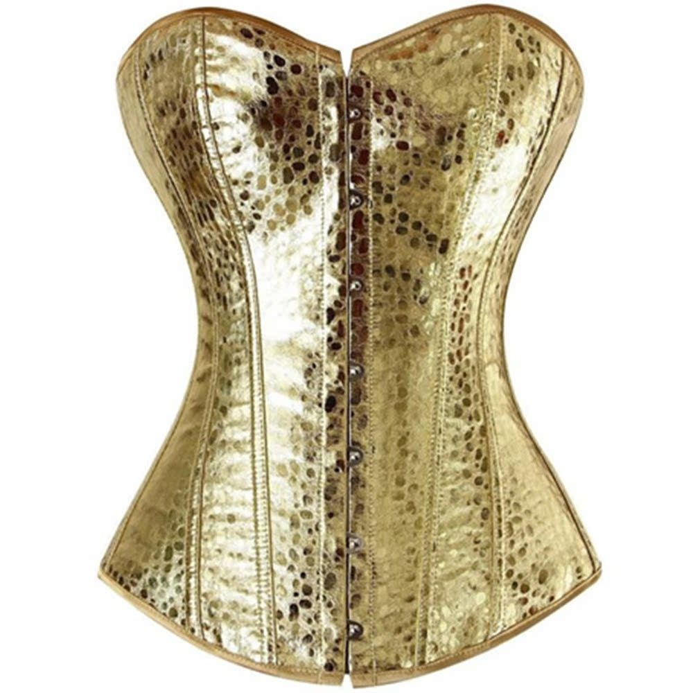 极速Sexy Women Gold Corset Bustiers sequin Corset overbust B