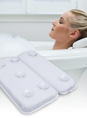 New SPA Bathtub Pillow Soft 2-Panel Shoulder Non-slip Suctio