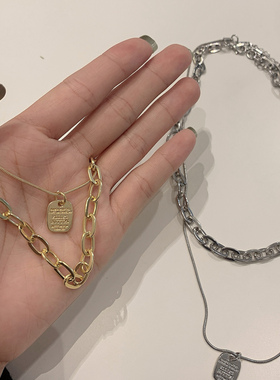 新品钛钢不掉色装饰项链女夏ins嘻哈轻奢小众酷金属配毛衣链饰品