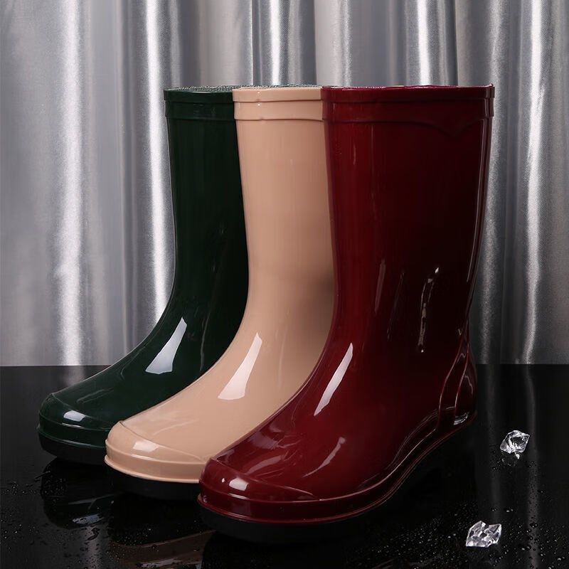 水鞋女加绒棉保暖水靴女中筒防水鞋女士雨鞋防滑劳保雨靴水胶鞋女