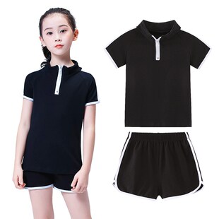 儿童模特训练服女童走秀服少儿形体礼仪服装练功服T台走秀演出服