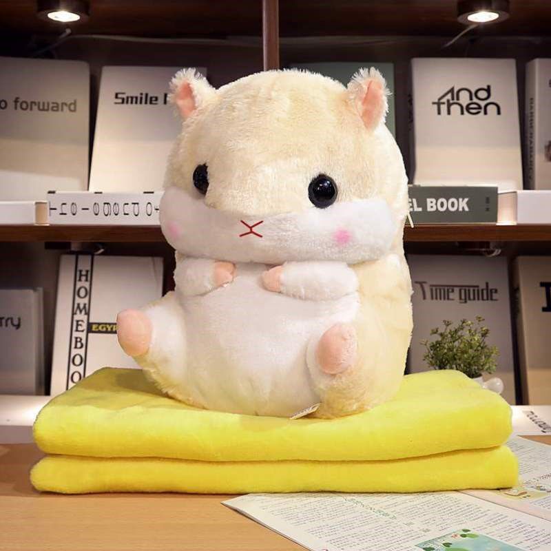 女生办公室学生毯子午睡枕两用抱枕头车载靠垫被子多功能靠枕仓鼠