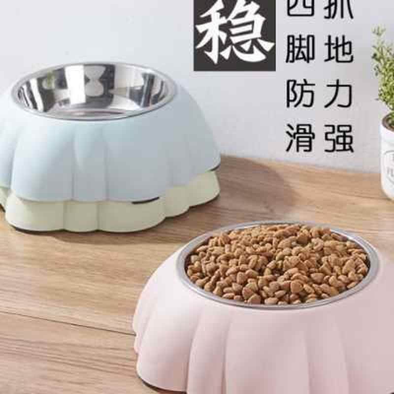 可爱狗碗防打翻宠物猫碗不锈钢防滑单碗泰迪金毛中小型犬狗狗食盆