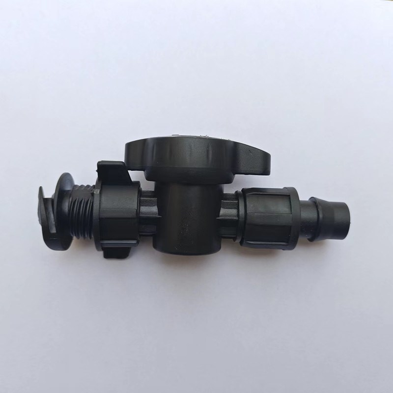 软带旁通阀16毫米贴片滴灌带软管开关接头农用水带主管锁母阀门