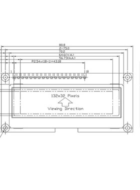 13232A液晶显示屏模块 COG蓝屏负显3.3V蓝底白字带板带铁框点阵屏