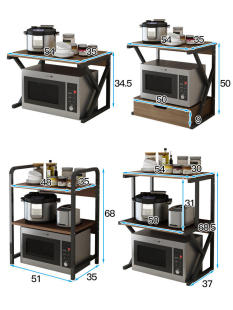 厨房置物架落地多层收纳架台面双层烤箱架子厨房用品微波炉置物架