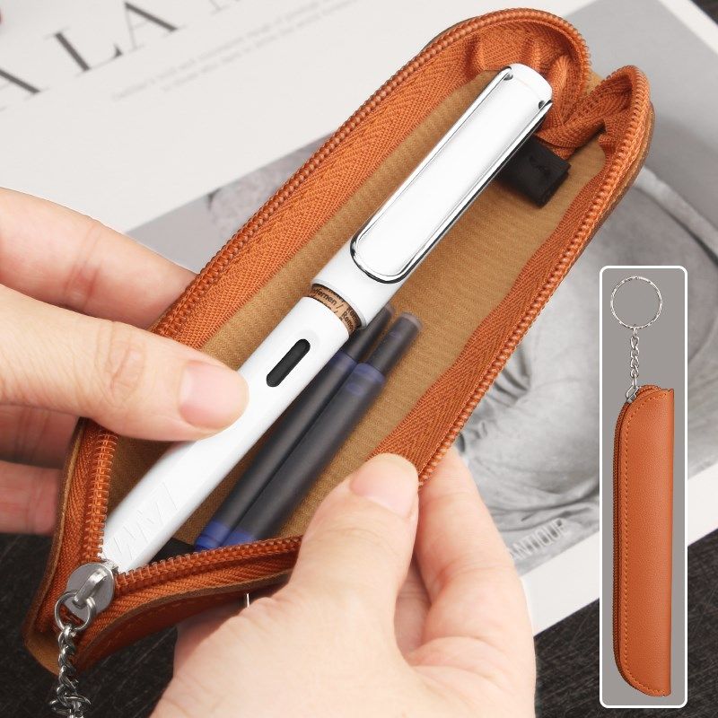 软皮革拉链笔袋 单只装简约皮套钢笔商务风保护袋多色超纤PU材质,文具电教/文化用品/商务用品,笔袋,淘宝优惠券,粉丝福利购,淘宝优惠卷