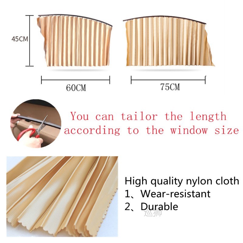 4Pcs Car Curtains Side Window Sunshade Magnetic Slide Retrac