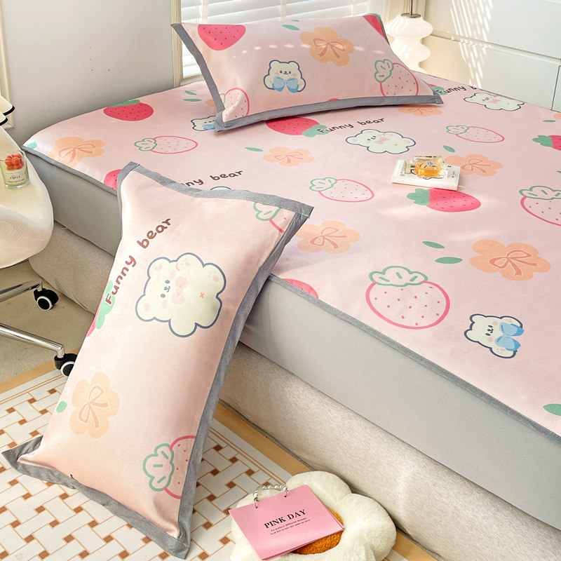 定制榻榻米冰丝凉席三件套1.2*1.35*1.5*1.8*2*2.2米床单款空调席