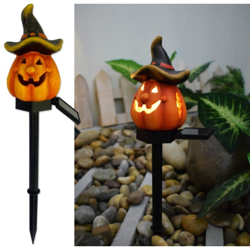 网红2Pcs LED Solar Halloween Lights Pumpkin Atmosphere Garde 节庆用品/礼品 装饰灯 原图主图