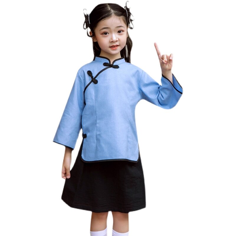 现货儿童中山装民国风表演服五四青年装学生O装六一国学朗诵合唱