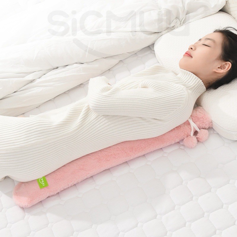 长条形热水袋装开水的加长加厚长款灌水暖水袋暖床神器大号毛茸