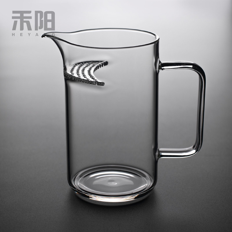 小众高货禾阳耐热玻璃泡茶杯公杯茶漏一体绿茶泡茶带过滤分茶器月