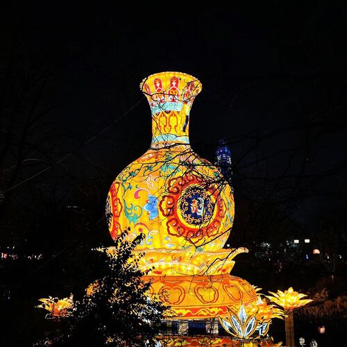 户外亮化灯光节造型灯自贡w非遗蛇年新年彩灯大型节日花灯定制